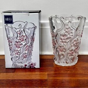 Vintage - Mikasa - Floral Dance Pink Frost Vase - NEW IN BOX